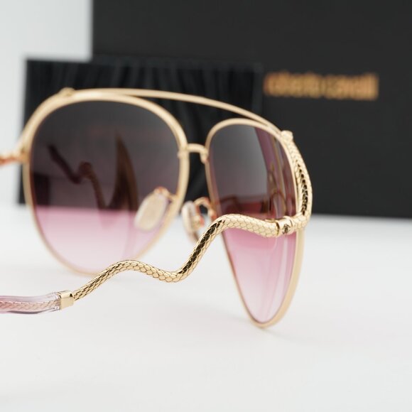 Roberto Cavalli SRC090M 300K Aviator Sunglasses - Gold/Pink main image 8